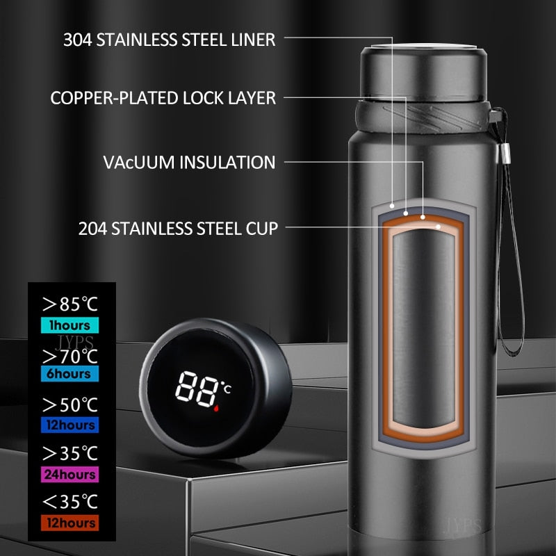 1000ML Smart Thermos Bottle Cold and Hot